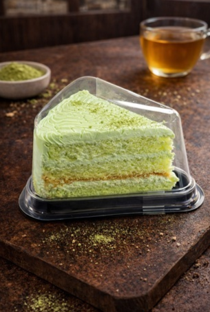 Фисташковое пирожное треугольное